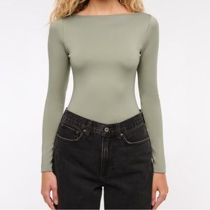 Abercrombie & Fitch Green Fitted Bodysuit